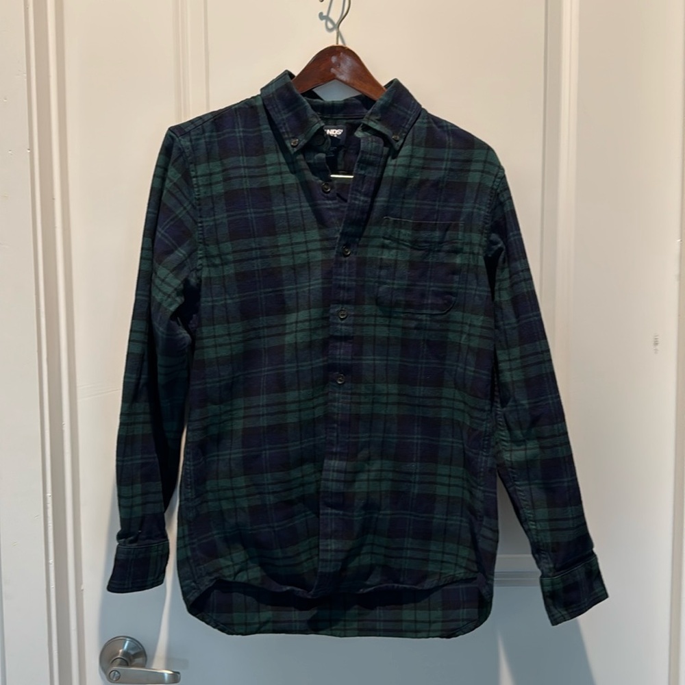 Land's End Button Down Plaid Flannel